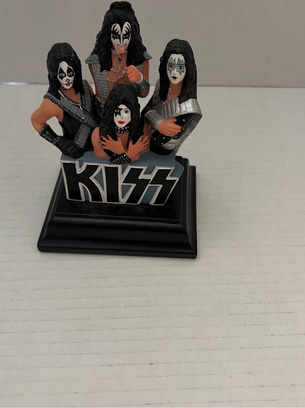 Kiss Logo Band Member Figurine - Black, White & Silver